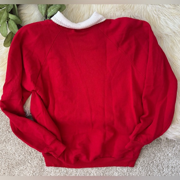 Vintage 1990s Red Gopher Sport Collared Ohio Christmas Sweatshirt Size Large - Picture 4 of 7
